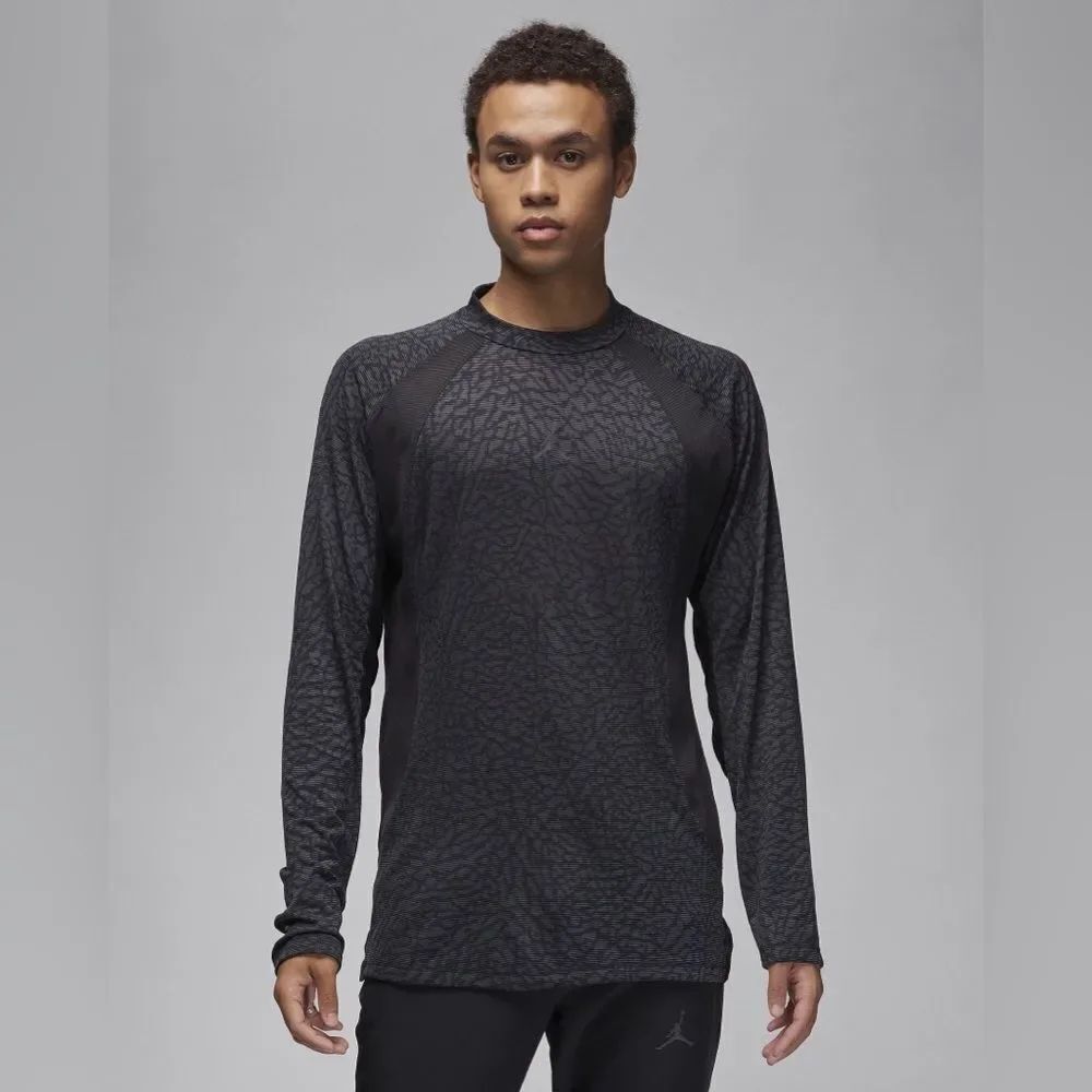 Nike Air Jordan Dri-FIT ADV Long Sleeve Shirt Elephant Print Black